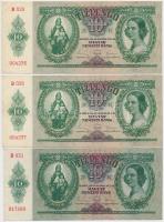 1936. 10P (5x) sorszámkövetők (3+2), nyomdai papírránccal T:I-,II