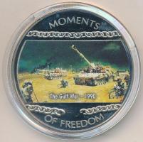 Libéria 2004. 10$ "Szabadság pillanatai - Öböl-háború 1990" multicolor tanúsítvánnyal T:PP ujjlenyomatos  Liberia 2004. 10 Dollars "Moments of Freedom - The Gulf War 1990" multicolor with certificate C:PP fingerprint