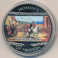 Libéria 2004. 10$ "Szabadság pillanatai - Simon Bolívar felszabadító harca 1819." multicolor tanúsítvánnyal T:PP ujjlenyomatos  Liberia 2004. 10 Dollars "Moments of Freedom - Simon Bolivar's War 1819." multicolor with certificate C:PP fingerprint