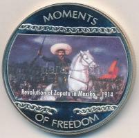 Libéria 2004. 10$ "Szabadság pillanatai - Zapata forradalma Mexikóban 1914" multicolor tanúsítvánnyal T:PP  Liberia 2004. 10 Dollars "Moments of Freedom-Revolution of Zapata in Mexico 1914" multicolor with certificate C:PP