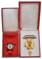 ~1970. "A Szocialista Kultúráért" zománcozott fém kitüntetés nem eredeti tokban + ~1980. "Kiváló Termelőszövetkezeti Dolgozó" zománcozott fém kitüntetés eredeti tokban, miniatűrrel T:2