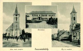 Dunaszerdahely, Dunajská Streda; Gimnázium, Római katolikus és ágostoni evangélikus templom / grammar school, churches