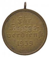 Német 3. Birodalom 1939. "Háborús Érdemérem" Br kitüntetés mellszalag nélkül (32mm) T:2
G...