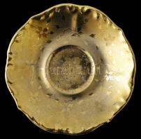 Virágmintás Barock porcelán csésze+alj, matricás, jelzett, kis kopásnyomokkal, d: 6,5 ill. 11 cm