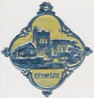 cca 1920-30 Késmárk, Szeiler, dombornyomott irredenta fém hártyalemez, felakasztható, 6x5cm