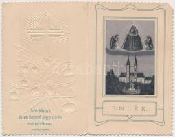 cca 1910 Mária Gyüdi emlék, kihajthatós, dombornyomott, 9x6cm