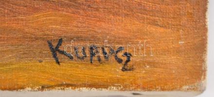 Kuncz jelzéssel: Tanya. Olaj, vászon,  26×37 cm