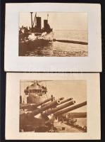 cca 1914-1945 Hadihajókról készült fotók nagyításai papírra, paszpartuban, 2 db, 22x27 cm