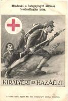 Királyért és hazáért; Vörös kereszt Egylet dunaparti betegnyugvó állomásának tulajdona / WWI Hungarian Red Cross propaganda s: Földes (vágott / cut)