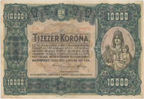 1920. 10.000K "Orell Füssli Zürich" piros sorozat- és sorszámmal T:III