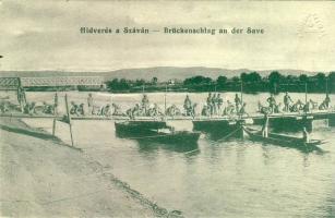 Hun. soldiers bridge-construction over Sava