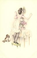Gently erotic art postcard, M. Munk Vienne Nr. 412. s: R. Rössler