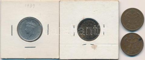 Vegyes: Hongkong 1937. 10c Ni + Litvánia 1925. 5c Al-Br +  Szerbia 1904. 2p Br (2x) T:2,2-
Mixed: H...