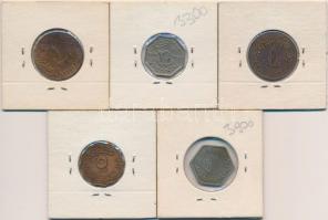 Egyiptom 1924. 1m Br + 1933. 2 1/2m Cu-Ni "I. Fuád" + 1938. 1m Br + 1943. 5m Br + 1944. 2P...