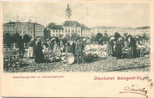 1899 Szeged, Edényvásár a Széchenyi téren; Traub B. és társa