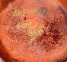 Eozin mázas váza, kerámia, jelzett, hibátlan, m:22cm