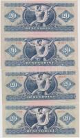 1975-1980. 20Ft (8x) T:II,II-,III mindegyiknél szép, ropogós papír