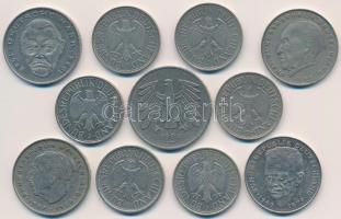 NSZK / Németország 1971-1991. 1M (6xklf) + 1971-1994. 2M (4xklf) + 1984D 5M T:2,2- ph.
FRG / German...