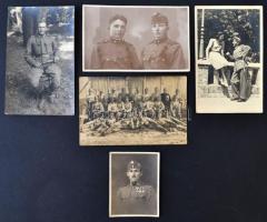 cca 1914-1945 5 db katonai fotó, különböző méretben