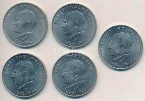 NDK 1971A 20M "Ernst Thälmann" (5x) T:1-,2
GDR 1971A 20 Mark "Ernst Thälmann" (...