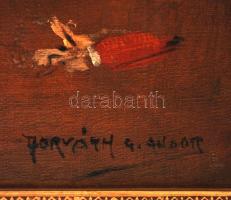 Horváth G. Andor (1876-?): Kukoricahántolók. Olaj, vászon, jelzett, keretben, 75×100 cm