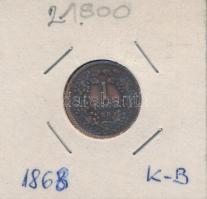 1868KB 1kr Cu "Angyalos címer" T:2,2-