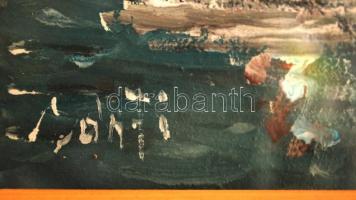 Bánfi jelzéssel: Balatonfüredi hotel. Olaj, karton, üvegezett keretben, 23×32 cm