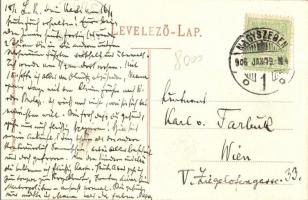 Nagyszeben, Hermannstadt, Sibiu; Reisper utca, templom, villamos / Reispergasse, Ursuliner Klosterki...