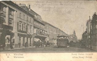 Warszawa, Warschau; Ulica Nowy Swiat / street, tram (EK)