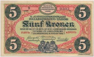 Zalaegerszeg / hadifogolytábor 1916. augusztus 15. 5K arab sorozat és sorszámmal T:I-