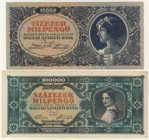 1946. 10.000Milp (1x), 100.000Milp (2x) benne elcsúszott nyomat, 1000.000Milp T:I,I-