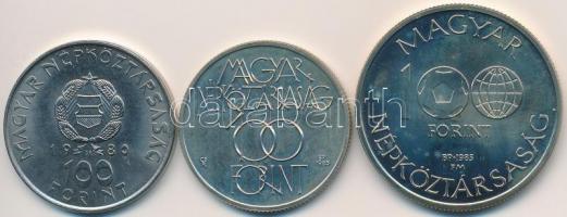 1980. 100Ft Ni "Szovjet-magyar közös űrrepülés" + 1985. 100Ft alpakka "Kulturális Fór...