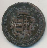 1760. Rézdénár "Mária Terézia" nyílt korona T:2-,3
Huszár: 1755., Unger III.: 1277