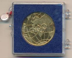 1972. München Olimpia aranyozott Ag emlékérem bontott, plombált ÁPV tokban (16.57g/0.925/32mm) T:PP felületi karc, oxidáció