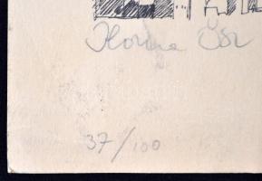 Ősz Ilona (1942-): Boldog Új Évet kívánok! 2005, Litho, sorszámozott: 37/100, jelzett, papír, 30x21c...