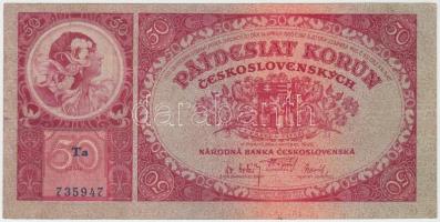 Csehszlovákia 1929. 50K T:III  Czechoslovakia 1929. 50 Korun C:F