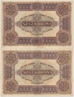 1912-1923. 100K (7x) egyik piros "MAGYARORSZÁG" felülbélyegzéssel T:II-(csak egy db),III,I...