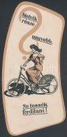 Premier-Werke Eger biciklis hölgyet ábrázoló reklámnyomtatvány, 16x7 cm