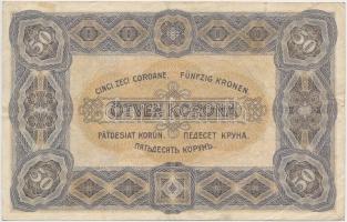 1914-1920. 50K (3x) egyik piros "MAGYARORSZÁG" felülbélyegzéssel T:III