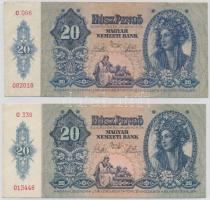 47db-os vegyes magyar pengő és forint bankjegy tétel, főleg pengők, albumban T:vegyes