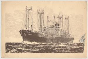 cca 1930-40 Újévi üdvözlet az Union Steam Ship Co. of New Zealand tengerhajózási társaság, 14x21cm