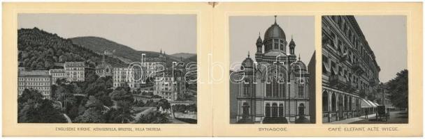 Album von Karlsbad, Lith Kunstanstalt Carl Garte, Leipzig, kihajtható leporelló (benne zsinagóga is)...