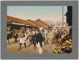 1917 Szarajevó, régi vásártér, fotó kartonra kasírozva, 17x22cm