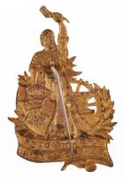 DN "Brassói Ipartestület" aranyozott, zománcozott fém jelvény "KRONSTADTER GEWERBEVER...