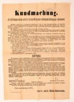 1874  Hirdetés, A cs. és k. haditengerészet hajóstanoncoknak felvételt hirdet, A cs. és k. kikötői tengernagyság,Pola,  plakát német nyelven, 64x44cm