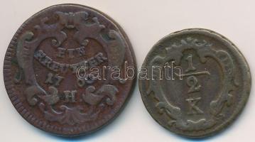 Ausztria 1760. 1/2kr Cu + 1760H 1kr Cu "Lotharingiai Ferenc" T:2-,3
Austria 1760. 1/2 Kre...