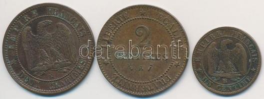 Franciaország / Második Császárszág 1862BB 1c Br + 1862K 2c Br "III. Napóleon" + Harmadik ...