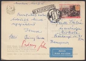 Airmail postcard to Hungary, Légi képeslap Budapestre