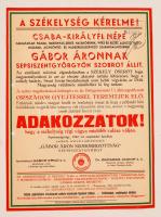 1942 Adakozzatok! A székelység kérelme! plakát, 29x21cm