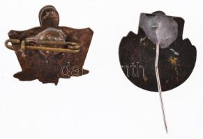 2db zománcozott jelvény: "A néppel tűzön vízen át - Petőfi" zománcozott fém jelvény (22x21...